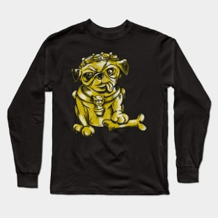 Gold Guardian Pug Foo Dog Long Sleeve T-Shirt